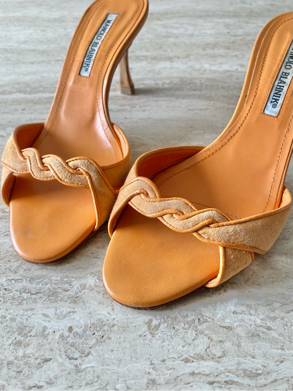 Vintage Manolo Blahnik Twist Strap Sandal Heels - Picture 5 of 10